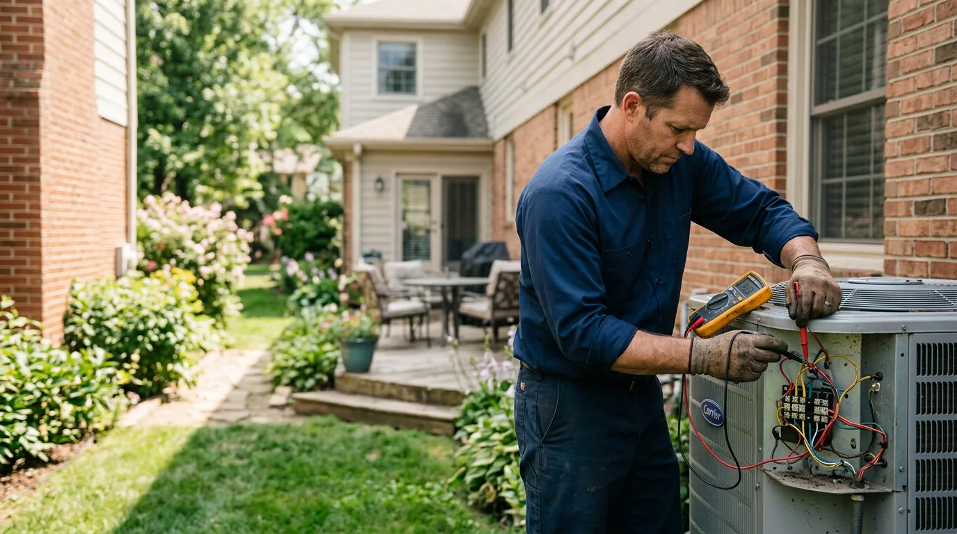 HVAC technician working near Lahoma, OK
